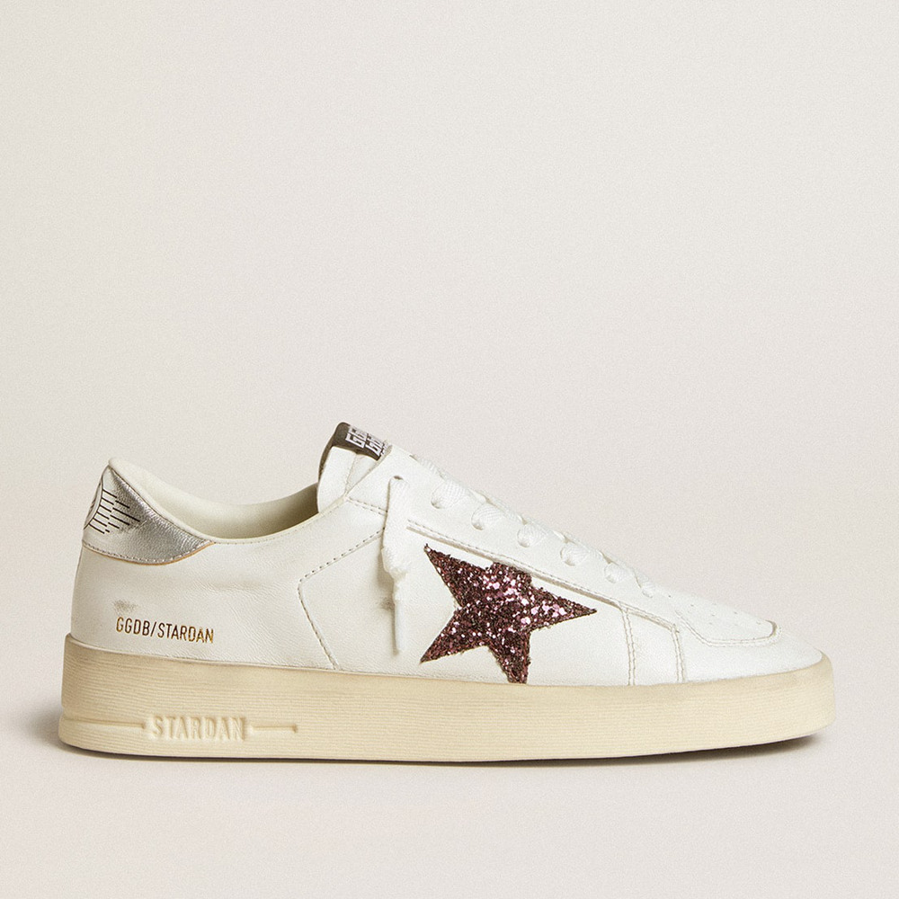 Golden Goose Stardan Sneakers In Nappa With Glitter Star And Metallic Leather Heel Tab GWF00333.F006575.12125