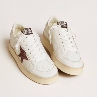 Golden Goose Stardan Sneakers In Nappa With Glitter Star And Metallic Leather Heel Tab GWF00333.F006575.12125