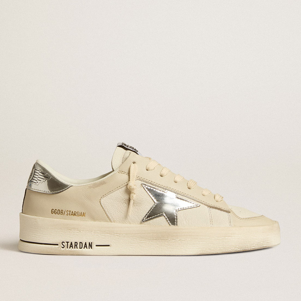 Golden Goose Stardan Sneakers In Nappa With Silver Mirror-effect Star And Heel Tab GWF00128.F005240.11678