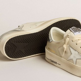 Golden Goose Stardan Sneakers In Nappa With Silver Mirror-effect Star And Heel Tab GWF00128.F005240.11678