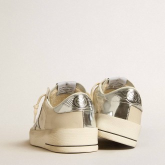 Golden Goose Stardan Sneakers In Nappa With Silver Mirror-effect Star And Heel Tab GWF00128.F005240.11678