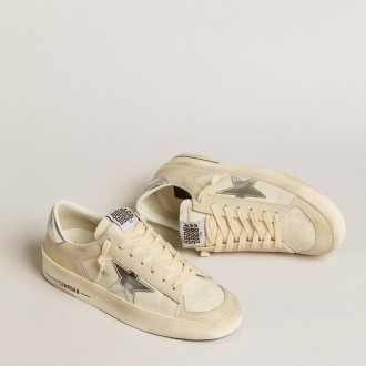 Golden Goose Stardan Sneakers In Nappa With Silver Mirror-effect Star And Heel Tab GWF00128.F005240.11678