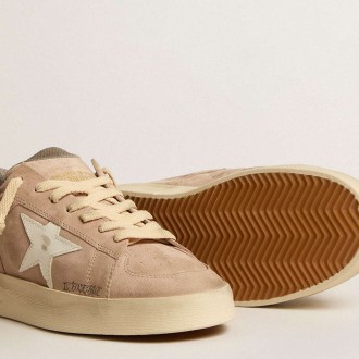 Golden Goose Stardan Sneakers In Old Rose Suede With White Leather Star And Heel Tab GWF00667.F005277.25705