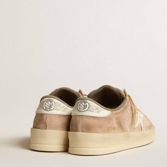 Golden Goose Stardan Sneakers In Old Rose Suede With White Leather Star And Heel Tab GWF00667.F005277.25705