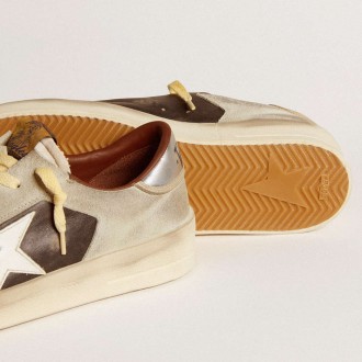 Golden Goose Stardan Sneakers In Suede And Leather With Leather Star And Metallic Heel Tab GMF00333.F006625.82834