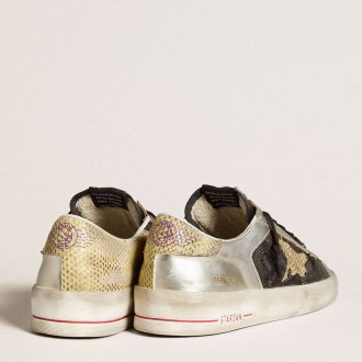 Golden Goose Stardan Sneakers LAB In Silver Leather And Mesh With Golden Star And Heel Tab GMF00128.F006429.82783