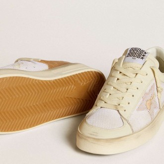 Golden Goose Stardan Sneakers LTD With Beige Leather Star And Crocodile Beige Leather Heel Tab GWF00370.F006542.10318