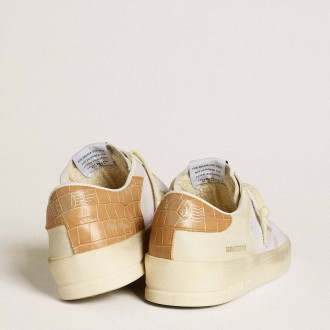 Golden Goose Stardan Sneakers LTD With Beige Leather Star And Crocodile Beige Leather Heel Tab GWF00370.F006542.10318