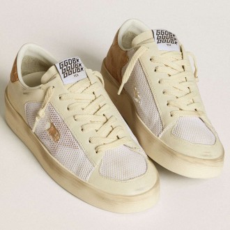 Golden Goose Stardan Sneakers LTD With Beige Leather Star And Crocodile Beige Leather Heel Tab GWF00370.F006542.10318