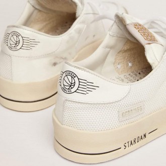 Golden Goose Stardan Sneakers With White Leather And Mesh Inserts And Black Suede Star GWF00328.F003028.10283