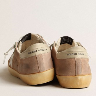 Golden Goose Super-Star Sneakers In Brown And Green Suede With White Nappa Leather Star GMF00101.F004028.82123