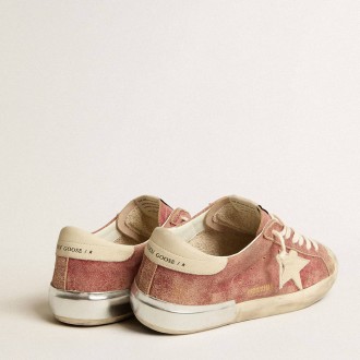 Golden Goose Super-Star Sneakers In Red Leather With Cream Nubuck Star And Heel Tab GMF00659.F005190.40474