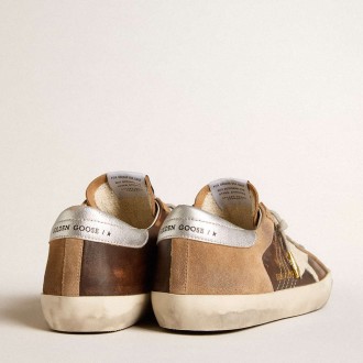 Golden Goose Super-Star Sneakers LTD In Brown Leather And Tobacco Suede With White Star GMF00665.F006001.55601