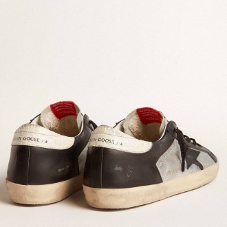 Golden Goose Super-Star Sneakers LTD In Metallic Leather With Black Leather Star And Inserts GWF00476.F005946.70149