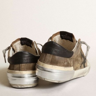 Golden Goose Super-Star Sneakers LTD In Military-green Suede With Screen-printed Star GMF00399.F003422.35800