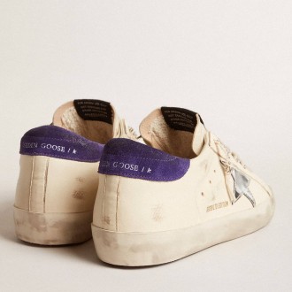 Golden Goose Super-Star Sneakers LTD In Nappa With Metallic Star And Purple Suede Heel Tab GWF00101.F005854.80277