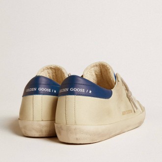 Golden Goose Super-Star Sneakers LTD In Nubuck With White Leather Star And Blue Heel Tab GMF00825.F006772.12154