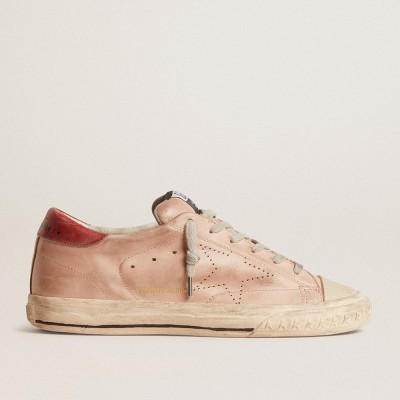 Golden Goose Super-Star Sneakers LTD In Pink Nubuck With Perforated Star And Leather Heel Tab GWF00737.F005861.25727