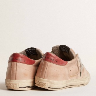 Golden Goose Super-Star Sneakers LTD In Pink Nubuck With Perforated Star And Leather Heel Tab GWF00737.F005861.25727