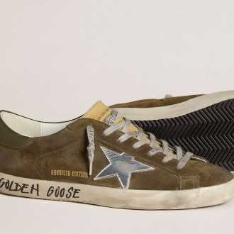 Golden Goose Super-Star Sneakers LTD In Suede With Metallic Leather Star And Leather Heel Tab GMF00101.F006690.35880