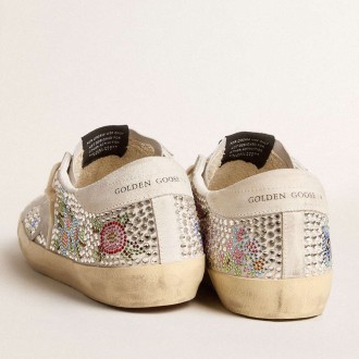 Golden Goose Super-Star Sneakers LTD In Swarovski Crystals With Suede Star And Heel Tab GWF00101.F005775.11833