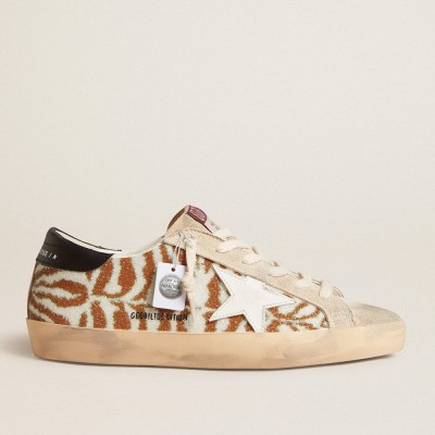 Golden Goose Super-Star Sneakers LTD In Zebra-effect Swarovski With A White Leather Star GWF00101.F005974.82673