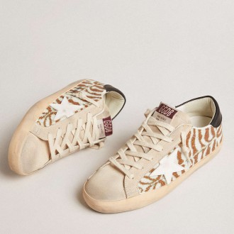 Golden Goose Super-Star Sneakers LTD In Zebra-effect Swarovski With A White Leather Star GWF00101.F005974.82673