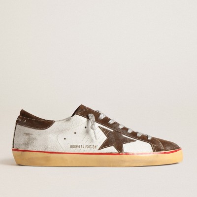 Golden Goose Super-Star Sneakers LTD With Brown Suede Star And Heel Tab GMF00101.F004579.82292