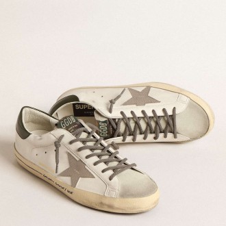 Golden Goose Super-Star Sneakers LTD With Croc-print Star And Green Heel Tab GMF00101.F004582.82293