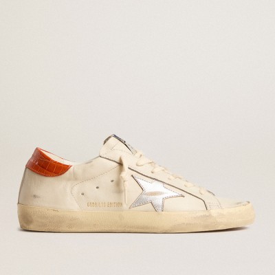 Golden Goose Super-Star Sneakers LTD With Silver Leather Star And Croc-print Leather Heel Tab GWF00101.F005979.11367