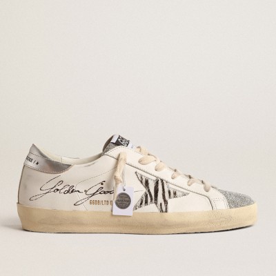 Golden Goose Super-Star Sneakers LTD With Silver Swarovski Crystal Tongue GWF00101.F004661.82326