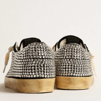 Golden Goose Super-Star Sneakers LTD With Swarovski Crystals And Black Leather Star GWF00101.F004091.90100