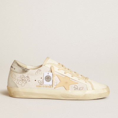 Golden Goose Super-Star Sneakers LTD With Swarovski Crystals And Smoke Gray Leather Star GWF00102.F006324.11968