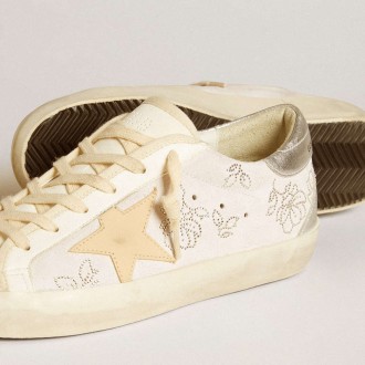 Golden Goose Super-Star Sneakers LTD With Swarovski Crystals And Smoke Gray Leather Star GWF00102.F006324.11968