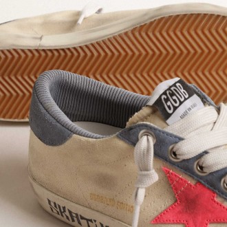 Golden Goose Super-Star Sneakers Penstar LTD In Canvas With Lobster-colored Suede Star GWF00107.F004667.82322