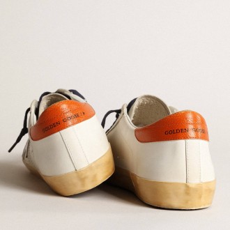 Golden Goose Super-Star Sneakers Penstar With Silver Star And Orange Heel Tab GMF00107.F004029.11367