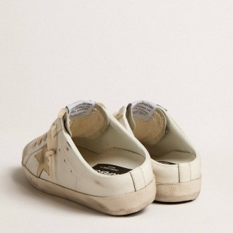 Golden Goose Super-Star Sneakers Sabots With Platinum Star And Ice-gray Suede Tongue GWF00110.F005347.11702