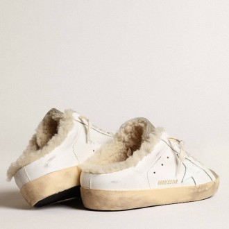 Golden Goose Super-Star Sneakers Sabots With White Leather Star And Shearling Lining GWF00110.F003975.81760