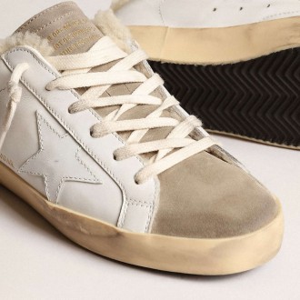 Golden Goose Super-Star Sneakers Sabots With White Leather Star And Shearling Lining GWF00110.F003975.81760