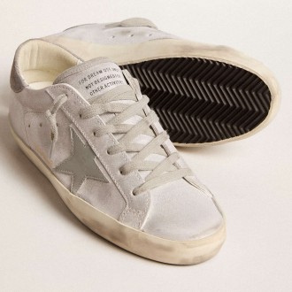 Golden Goose Super-Star Sneakers Sneakers In Gray-white Glitter-effect Leather With Leather Star GWF00101.F005910.70302