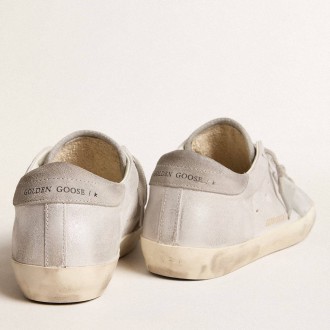 Golden Goose Super-Star Sneakers Sneakers In Gray-white Glitter-effect Leather With Leather Star GWF00101.F005910.70302