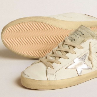 Golden Goose Super-Star Sneakers With Silver Leather Star And Crocodile-print Leather Heel Tab GWF00101.F005174.11662