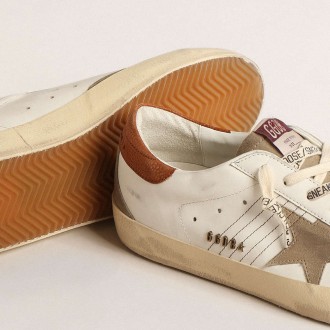 Golden Goose Super-Star Sneakers With Suede Star And Brown Leather Heel Tab GMF00102.F004589.82296