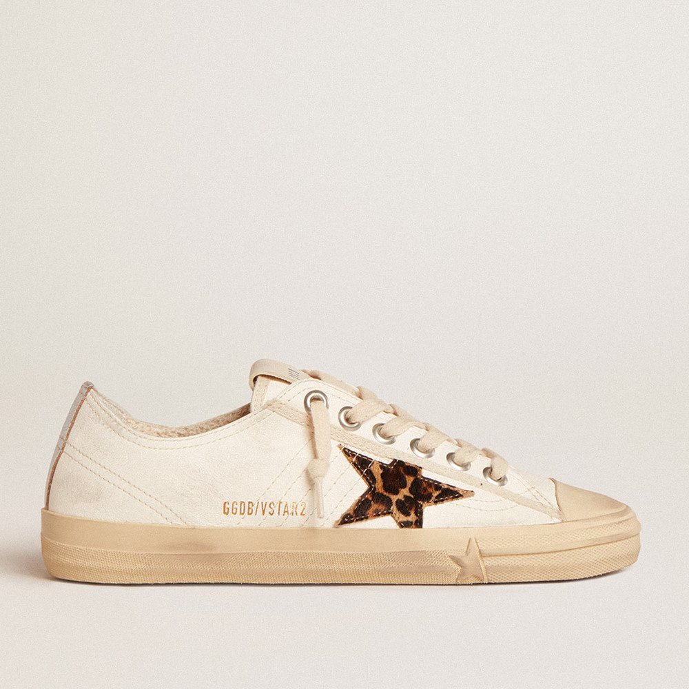 Golden Goose V-Star Sneakers LTD In Nappa With Pony Skin Star And Silver Heel Tab GWF00129.F005031.81418