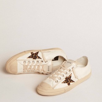 Golden Goose V-Star Sneakers LTD In Nappa With Pony Skin Star And Silver Heel Tab GWF00129.F005031.81418