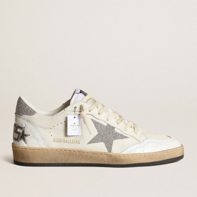 Golden Goose White Ball Star Sneakers With A Swarovski Crystal Star And Heel Tab GWF00117.F003430.80185