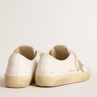 Golden Goose White Bio-based V-Star Sneakers With Dove-gray Leather Star GWF00129.F005909.10961