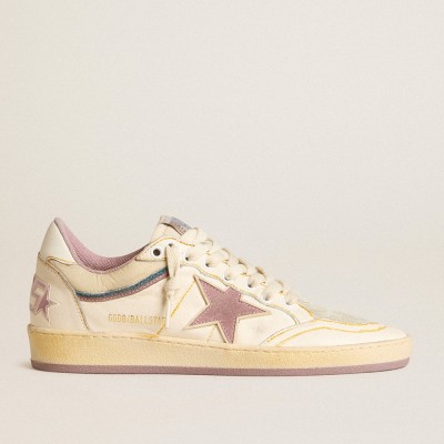 Golden Goose Women's Ball Star Sneakers In Nappa Leather With Mauve TPU Star And Leather Heel Tab GWF00746.F005844.82652