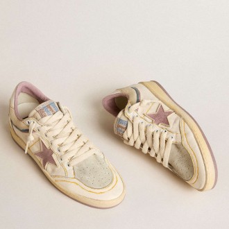 Golden Goose Women's Ball Star Sneakers In Nappa Leather With Mauve TPU Star And Leather Heel Tab GWF00746.F005844.82652