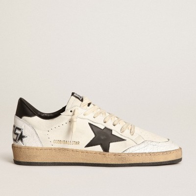 Golden Goose Women's Ball Star Sneakers In Nappa With Black Star And Black Heel Tab GWF00117.F003771.10283